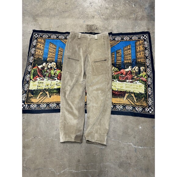 L.L. Bean Other - LL Bean Pant Men 32 Khaki Corduroy Double Knee Fleece Lined Field Cargo Gorpcore